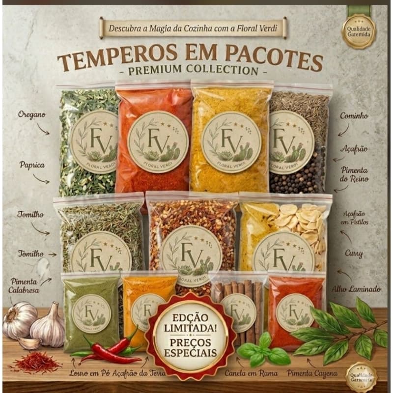 ​Kit 10 Condimentos E Temperos Variados Premium