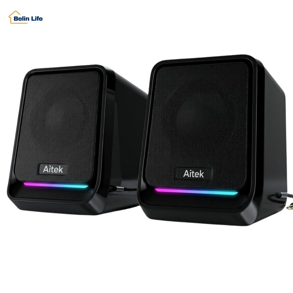 Caixa de Som Gamer RGB para PC e Notebook Estéreo 10W Potente P2 USB