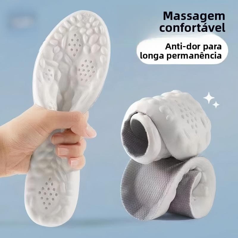 EnvioSP Palmilha 4D para tênis – látex com amortecimento e antiderrapante – respirável, confortável e redutor de impacto