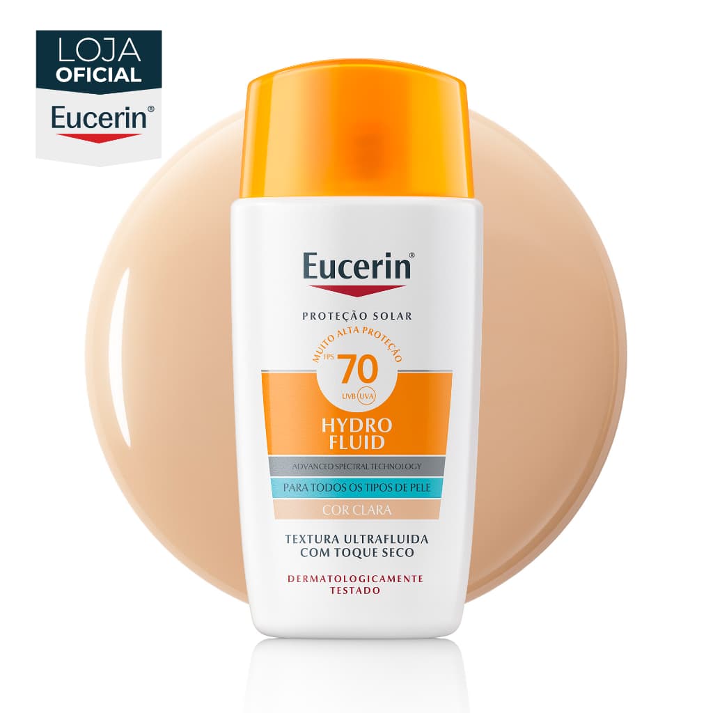 EUCERIN Sun Protetor Solar Facial Hydro Fluid Cor Clara FPS 70 50ml