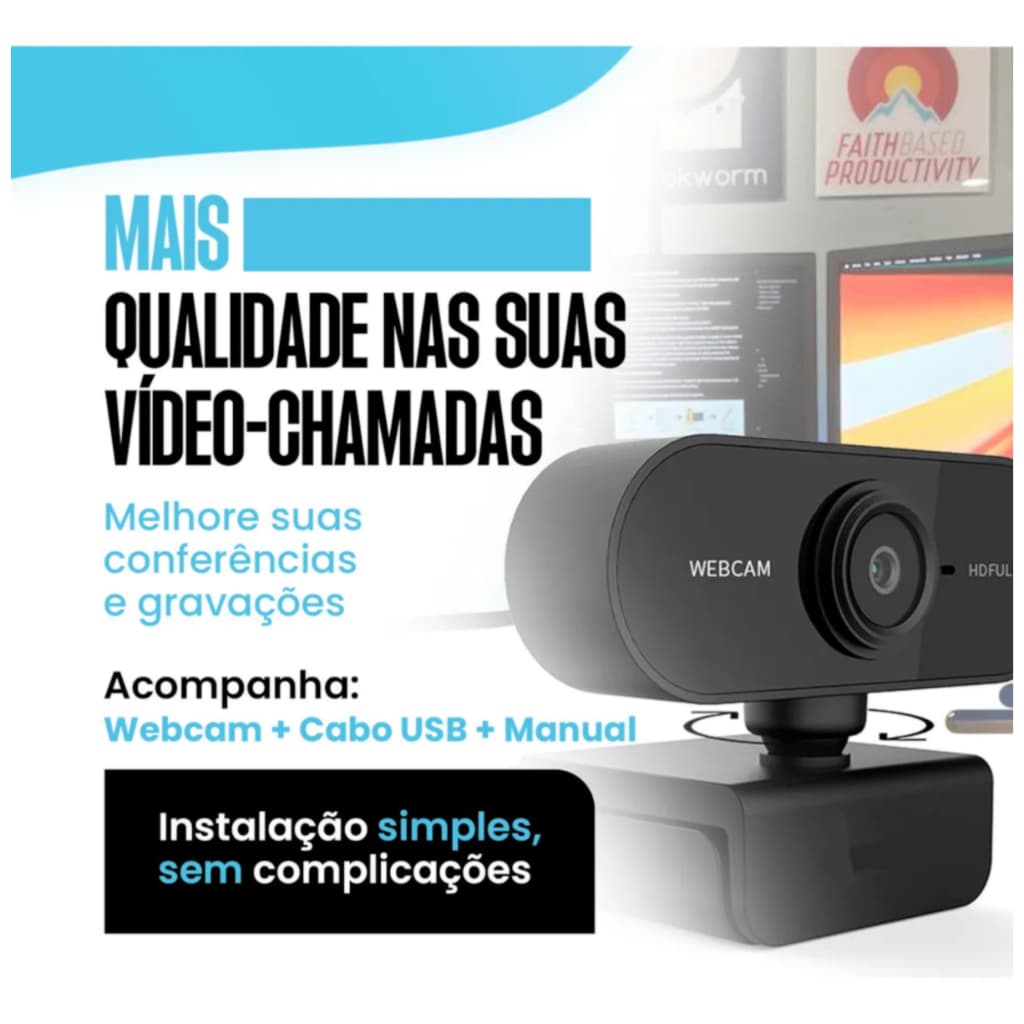 Webcam Camera Full Hd Zoom 1080p 360 Graus Proficional
