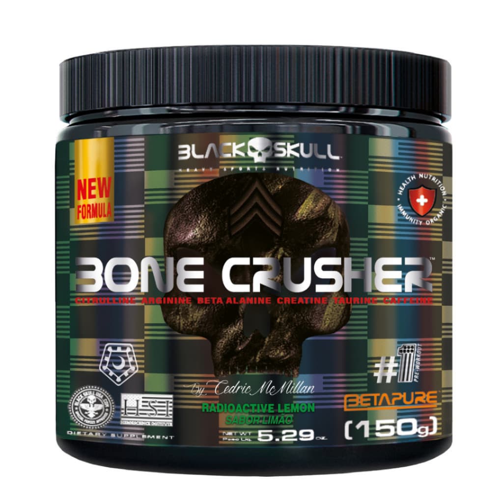 Pre Treino Bone Crusher 150g - Black Skull Suplemento Alimentar