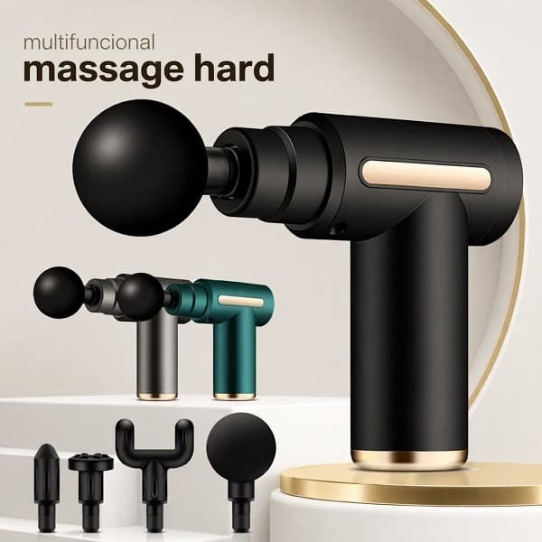 Massageador Elétrico Profissional Portátil Alívio Muscular Alta Frequência 4 Cabeças
