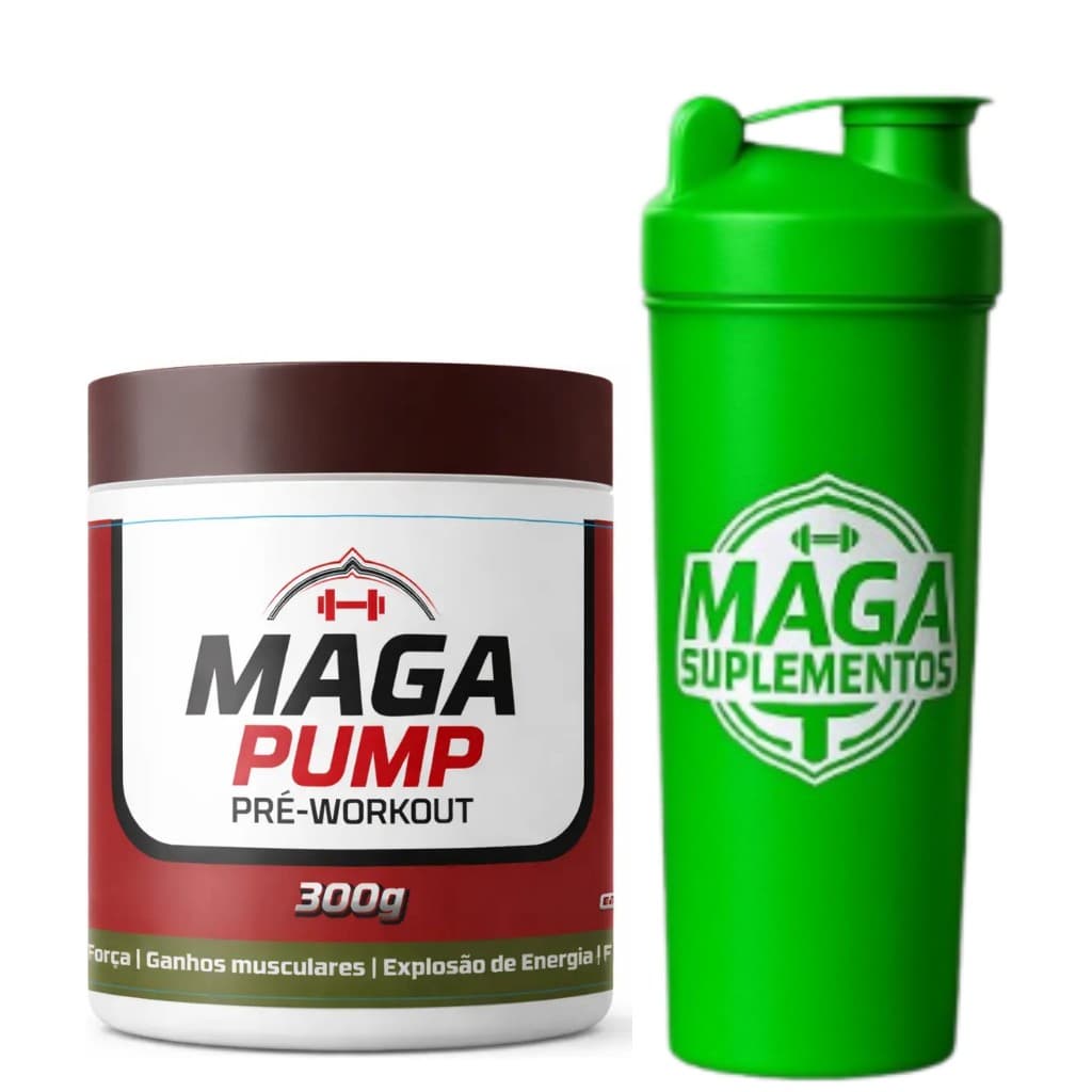 Kit Suplemento Pré-Treino Maga Pump Pré-Workout +1 Coqueteleira Gratis