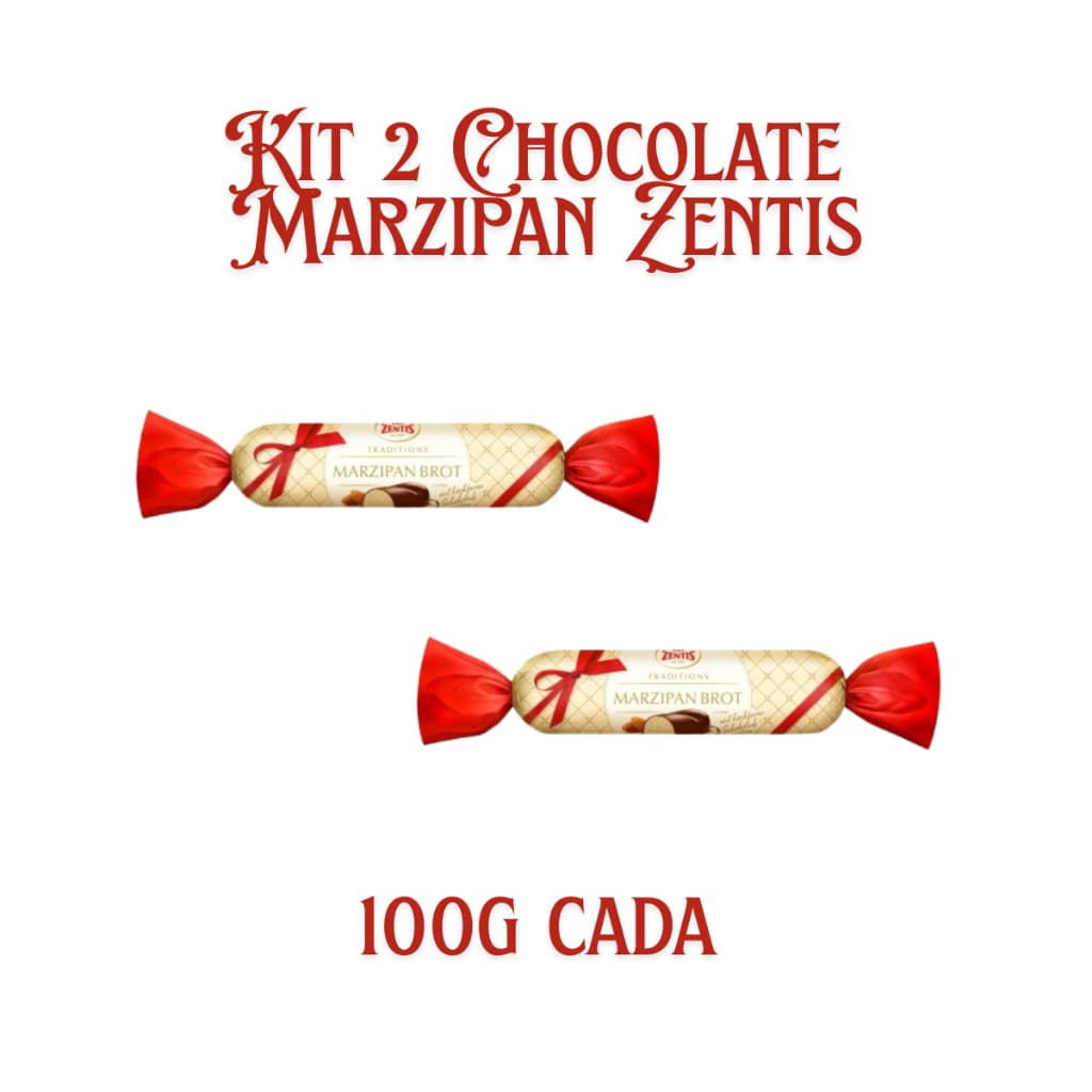 KIT 2 Chocolates com Marzipan Zentis Doce Alemão Importado 100g