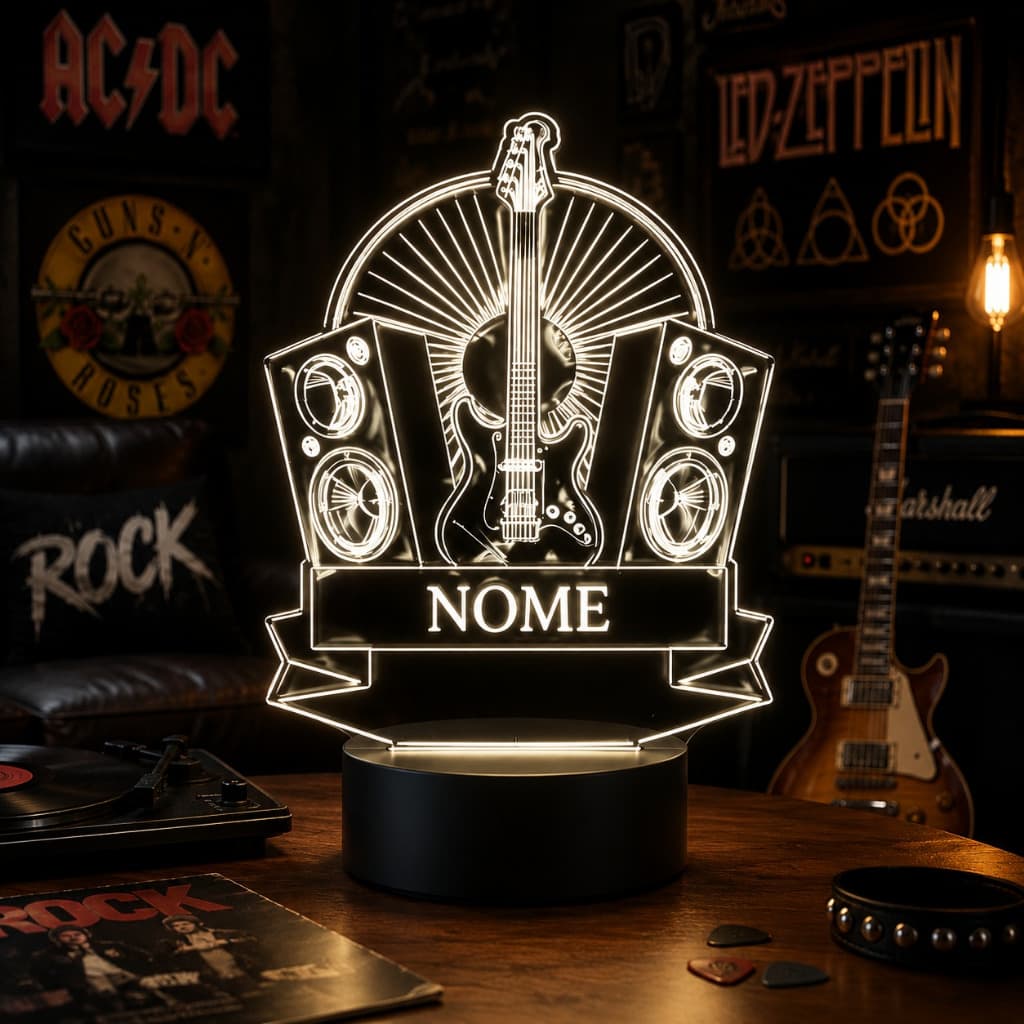 Luminária Led 3D Rock Abajur 1 Presente Criativo Decoração Multicores