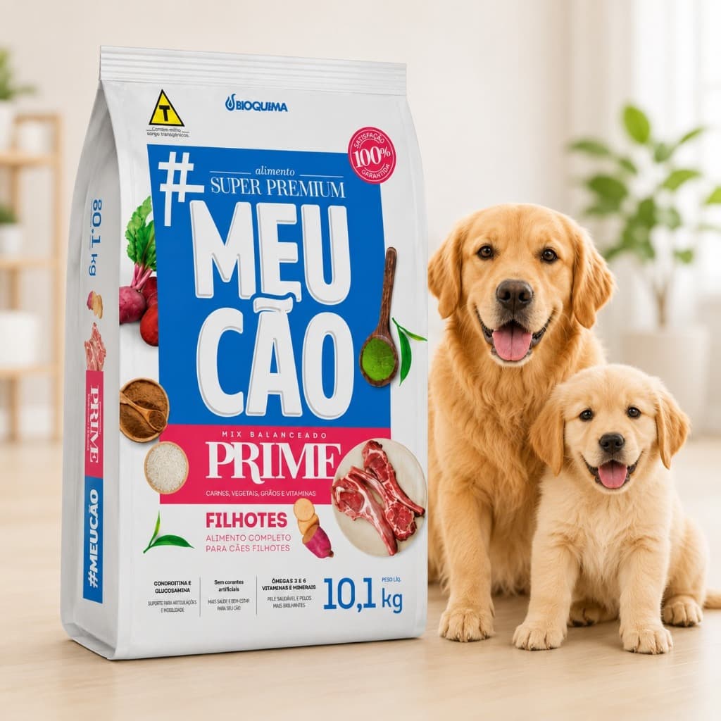 Ração Cachorro Filhote 10kg Super Premium Sabor Carnes Nobres 30% Proteína Alimento completo