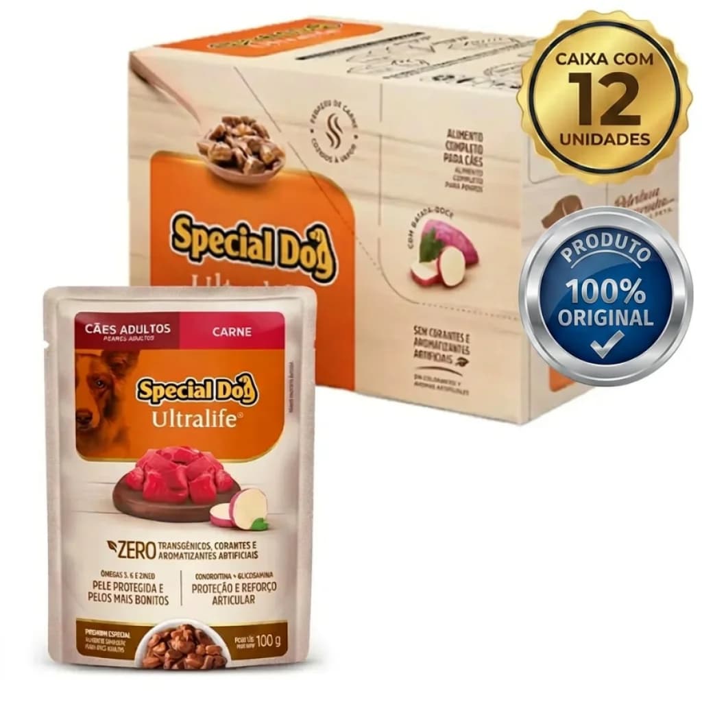 Sachê Special Dog Ultralife 100g Kit 12 ou 24 Unid Carne Frango Salmão Cordeiro Adultos E Filhotes