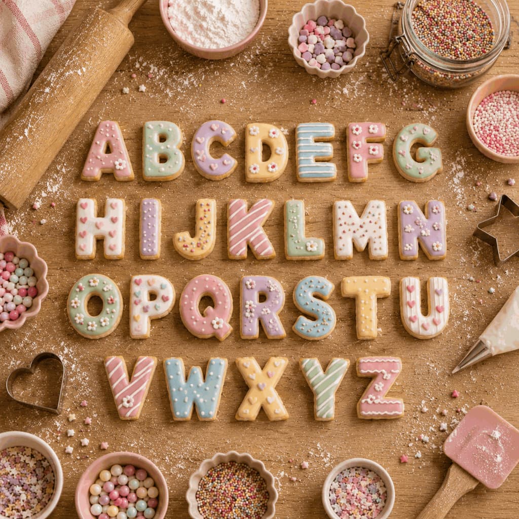 Cortador De Biscoito Alfabeto Letras Kit Molde Fondant Pasta Americana Confeitaria Massinha Modelar Bolo Bolacha Festa