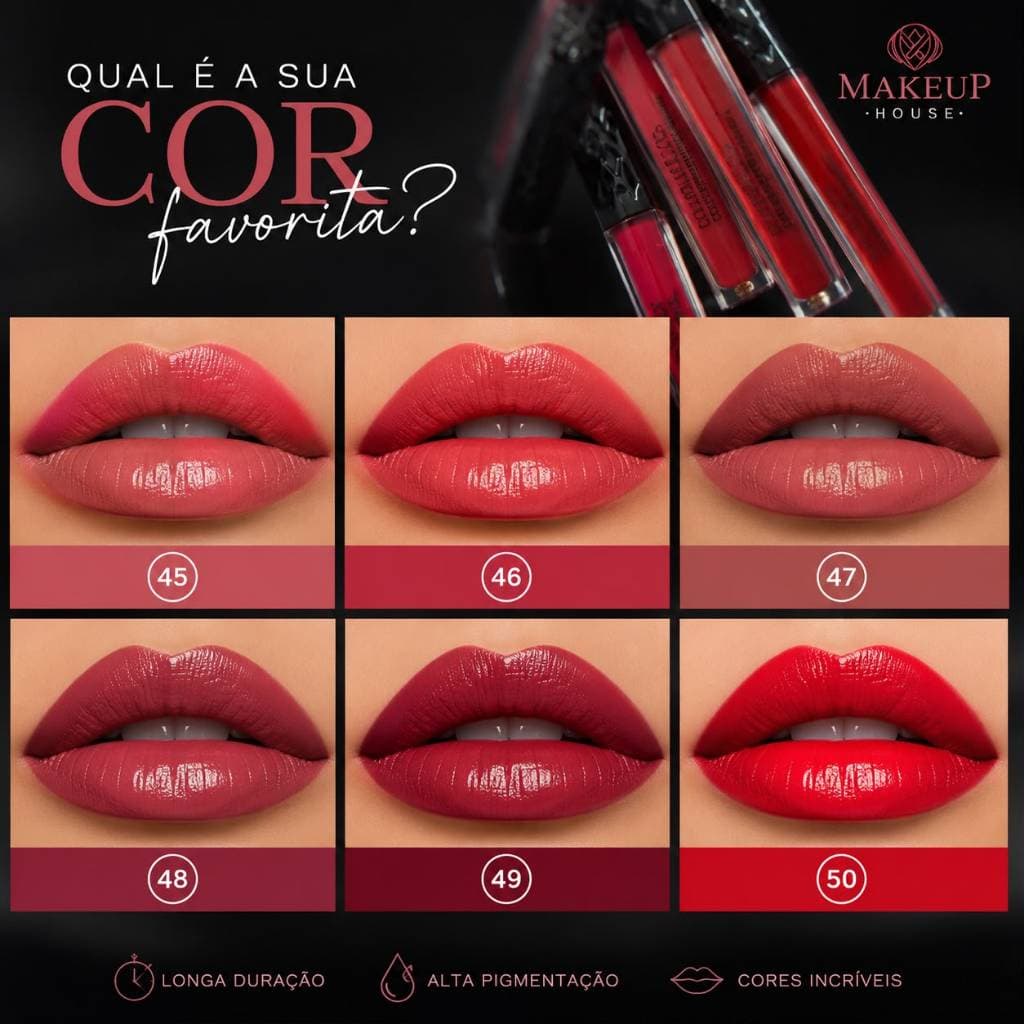 Batom Líquido Matte Max Love 24 Horas longa duração Não Craquela perfeito pro dia a dia