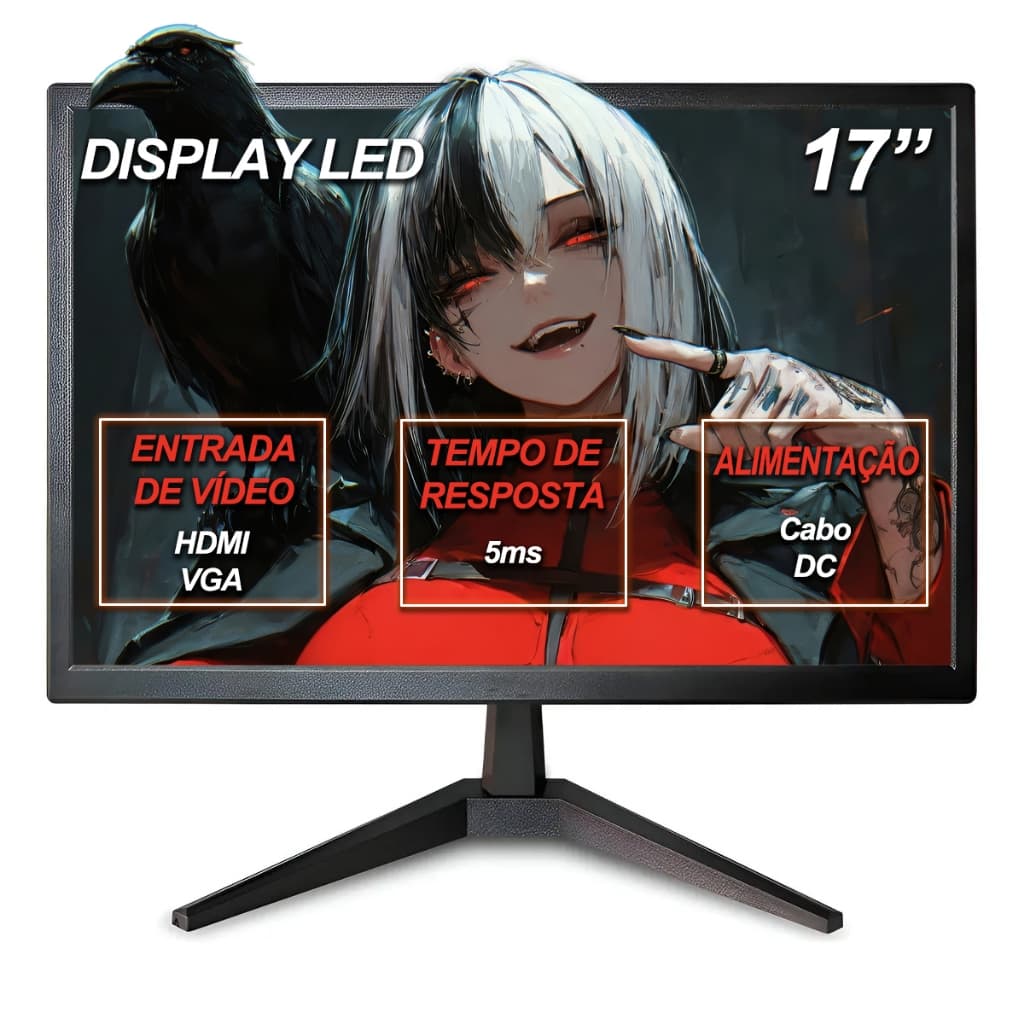 Monitor Gamer 17 Polegadas Led Lelong 5ms 60 Hz 1280x1024p