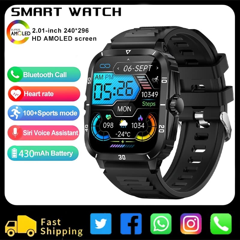 Relógio Inteligente Original Esporte Resistente Esportivo Masculino Smartwatch À Prova Dwaterproof Água IP67 Monitoramen
