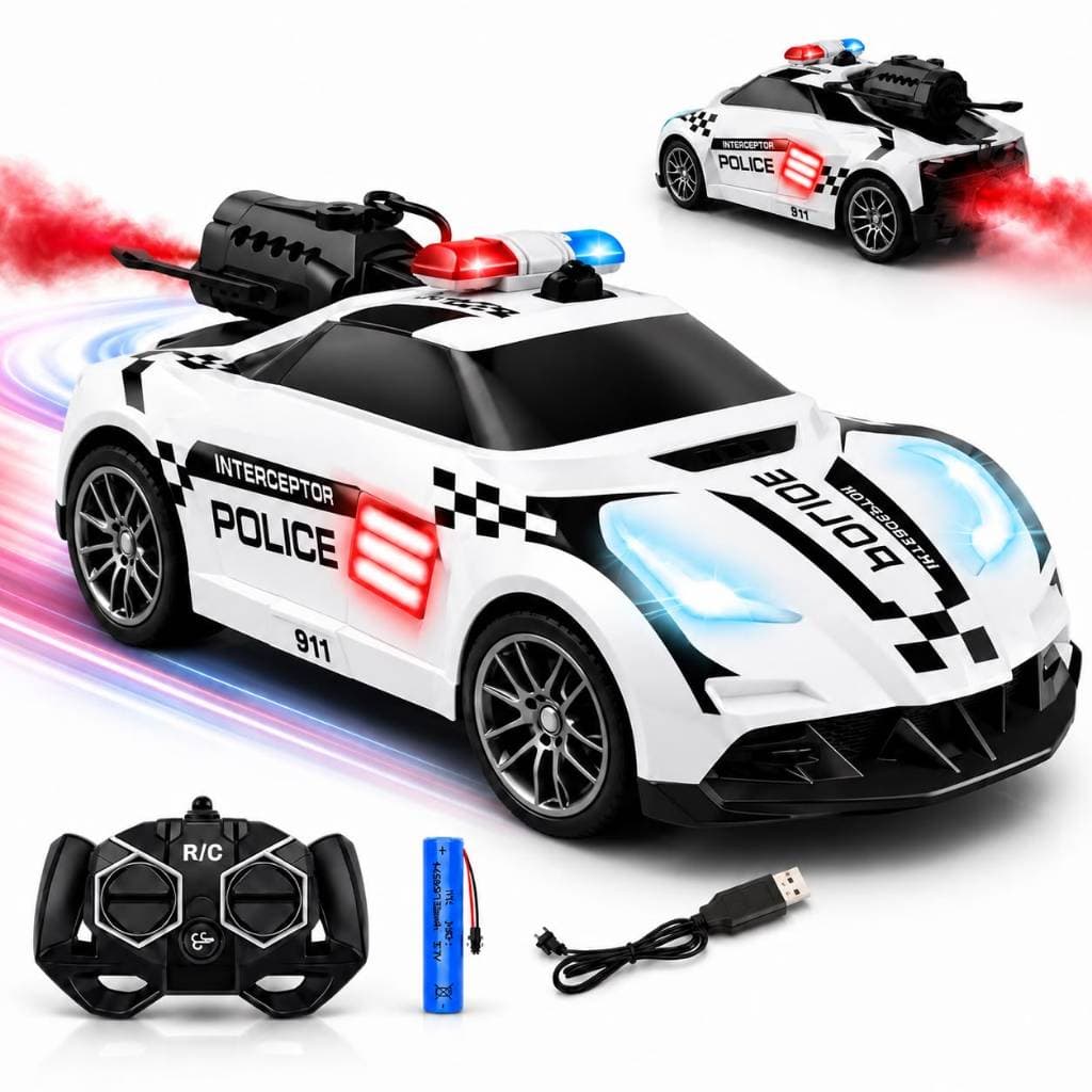 Carrinho de Controle Remoto Rápido Veloz Solta Fumaça Brinquedo Menino