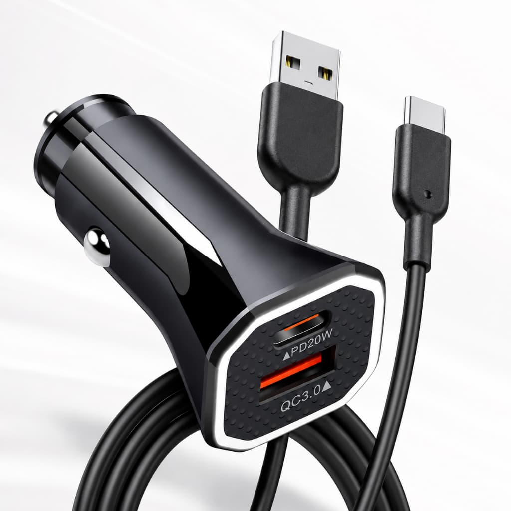 Carregador Veicular Duplo USB-C 45W PD 25W + QC 20W Rápido Original Inova