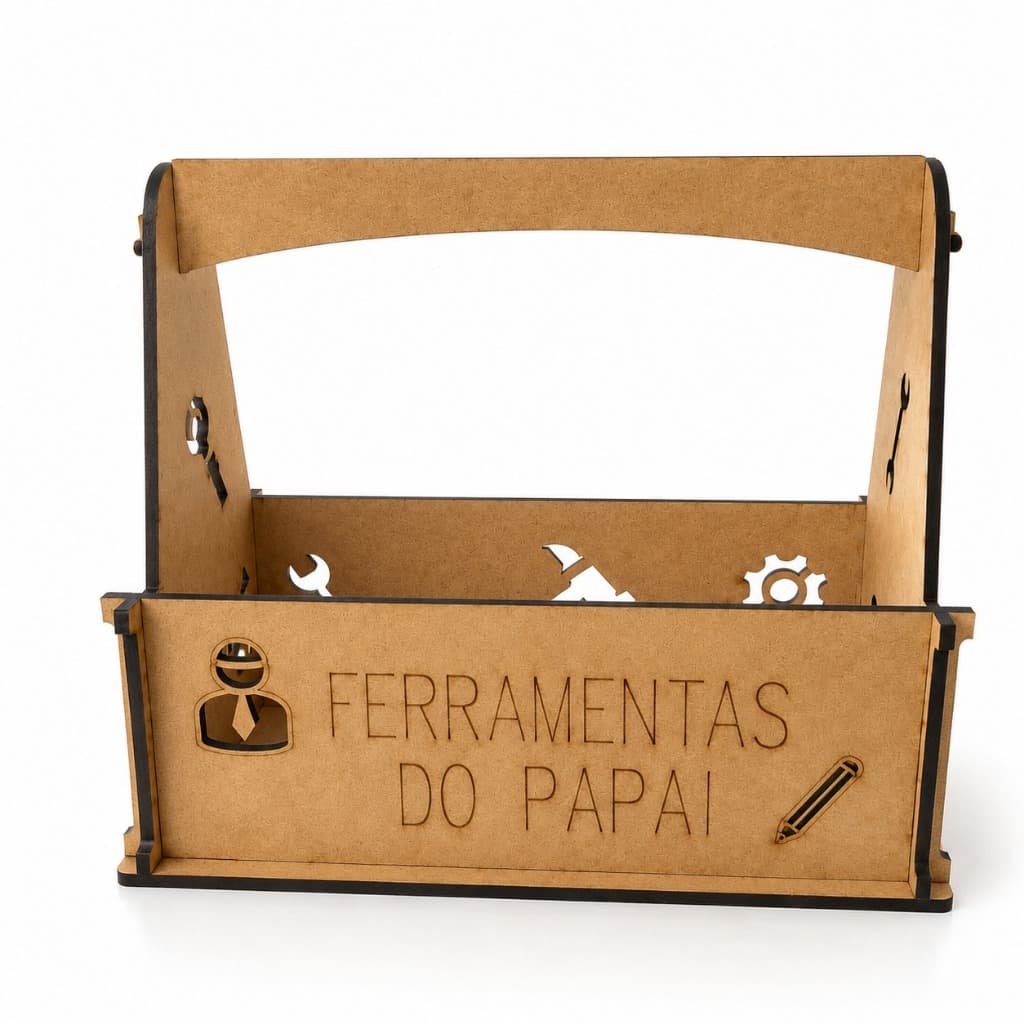 Caixa de Ferarmenta em MDF Cesto Caixa Ferramentas do Papai em MDF Para Presente de Dia dos Pais