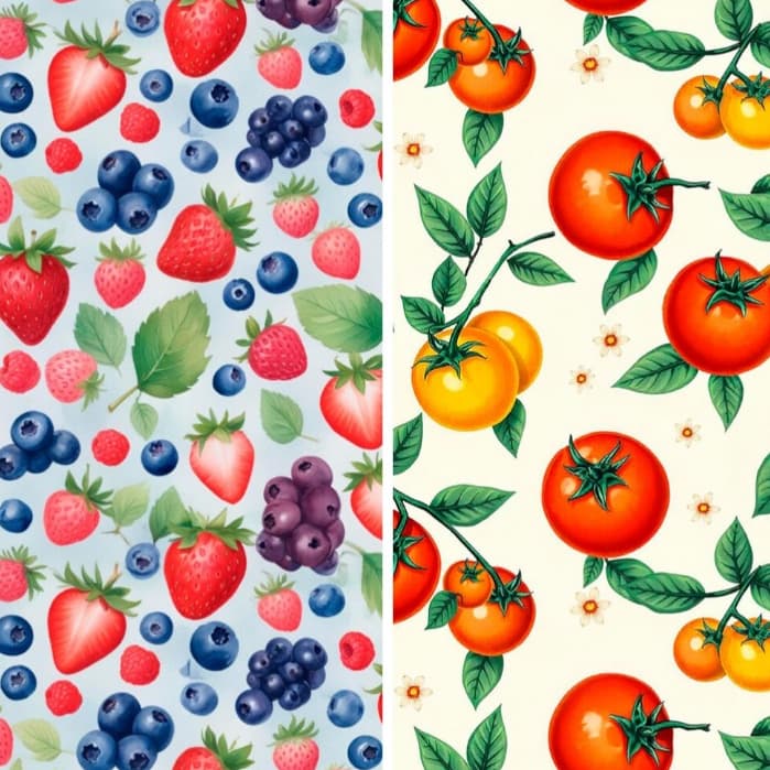 Kit 2 Tecidos Tricoline Premium Frutas 100% Algodão 50x150cm Patchwork Costura Criativa