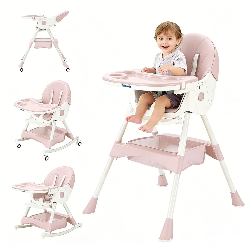 Cadeira de alimentação bebê portátil 6 em 1 Lulacude Baby  cadeirão Portátil Com Rodinhas