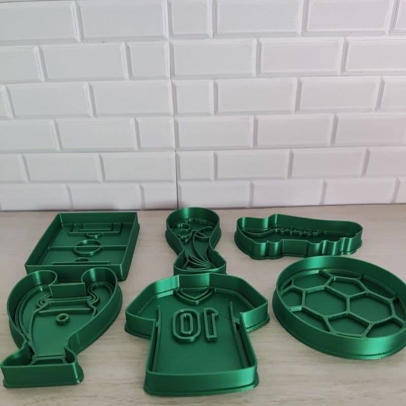 Kit com 6 Cortadores Futebol | Biscoitos | Cookies | Pasta Americana | Massinha de Modelar