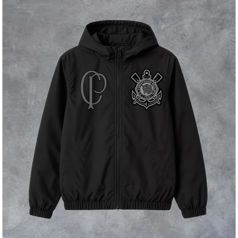 Jaqueta Corta Vento Corinthians All Black Blusa de Frio do Timão Masculino e Feminino Premium Unissex