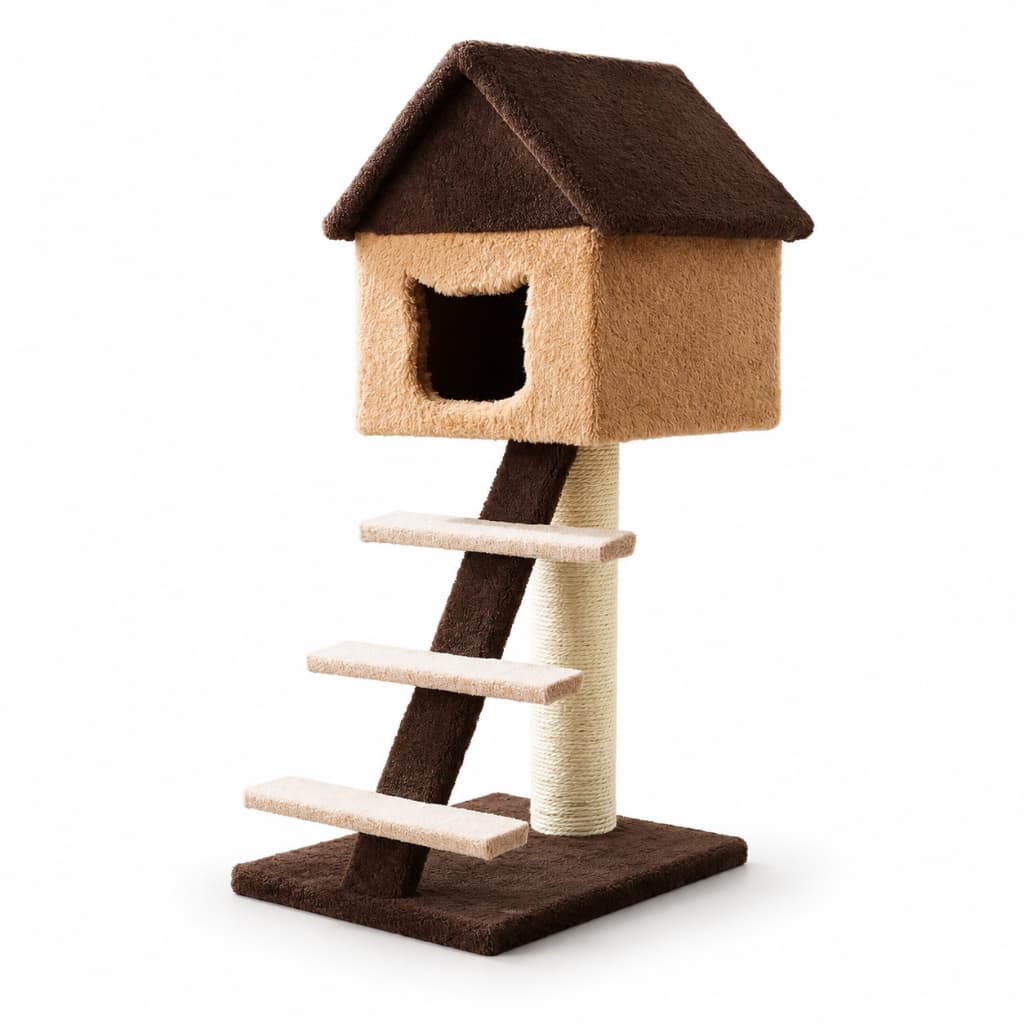 Arranhador Para Gatos Casinha Com Escada