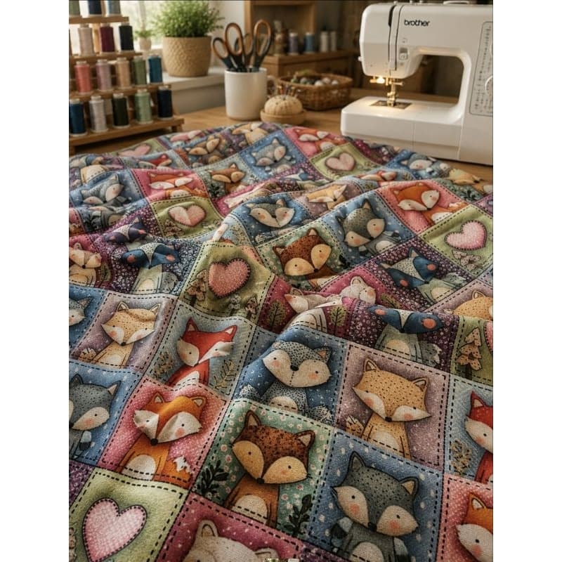 Tecido Tricoline Raposas Patchwork 100% Algodão Fat Quarter Brasileiro 50x150 cm