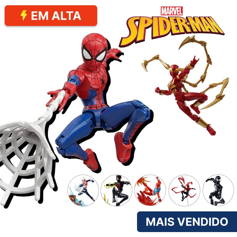 Boneco Homem Aranha Action Figure Spider Man Marvel Articulado Montável Aranhaverso | Original Keepley