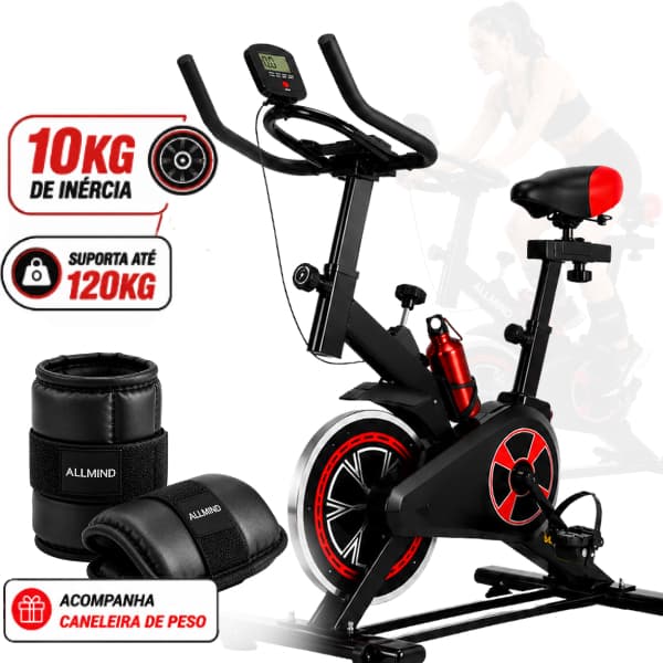 Bicicleta Ergometrica Fitness 120kg Bike De Academia Profissional Caneleiras 2kg 4kg 6kg 8kg 10kg Profissional