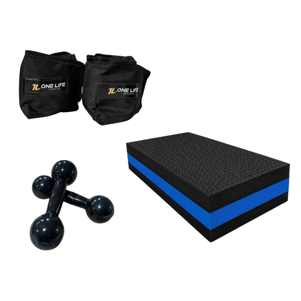 Kit Academia em Casa com Step + Halter 2 kg + Caneleira 3 kg – Treino Completo | Fitness