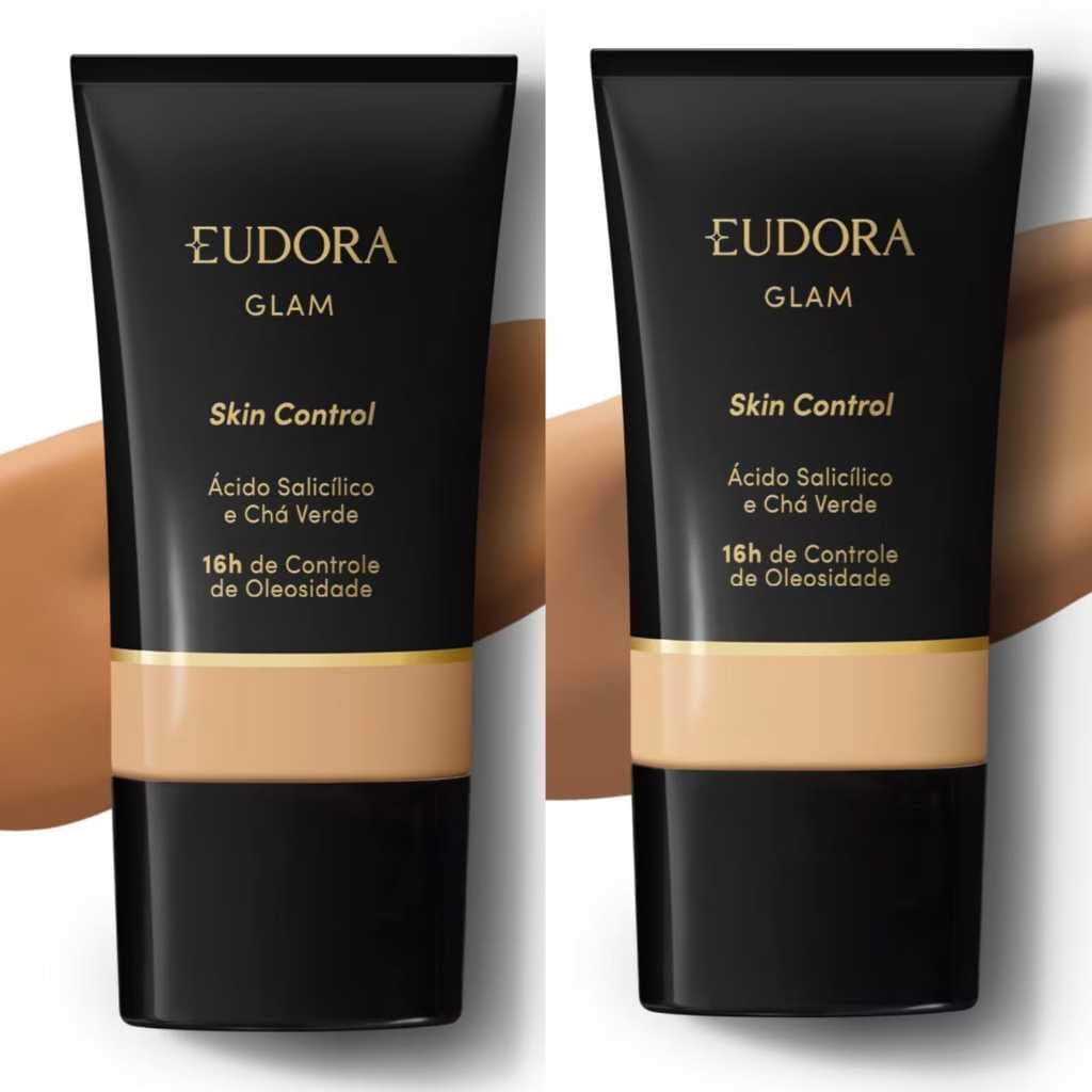 EUDORA Base Líquida Glam Skin Control Cor 10/ Cor 25 (30 ML)- PRODUTO ORIGINAL