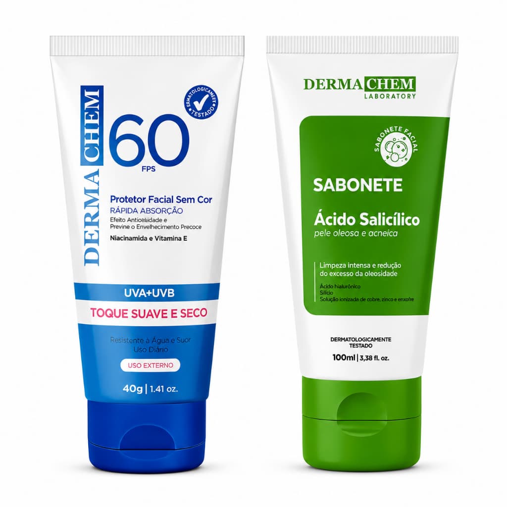 Sabonete Facial Ácido Salicílico +  Protetor Solar Facial Fps60 Sem Cor Dermachem