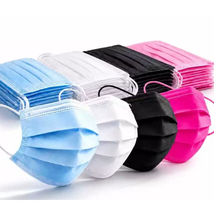 Caixa de 50 Máscaras Descartáveis Tripla Camada para Proteção Facial