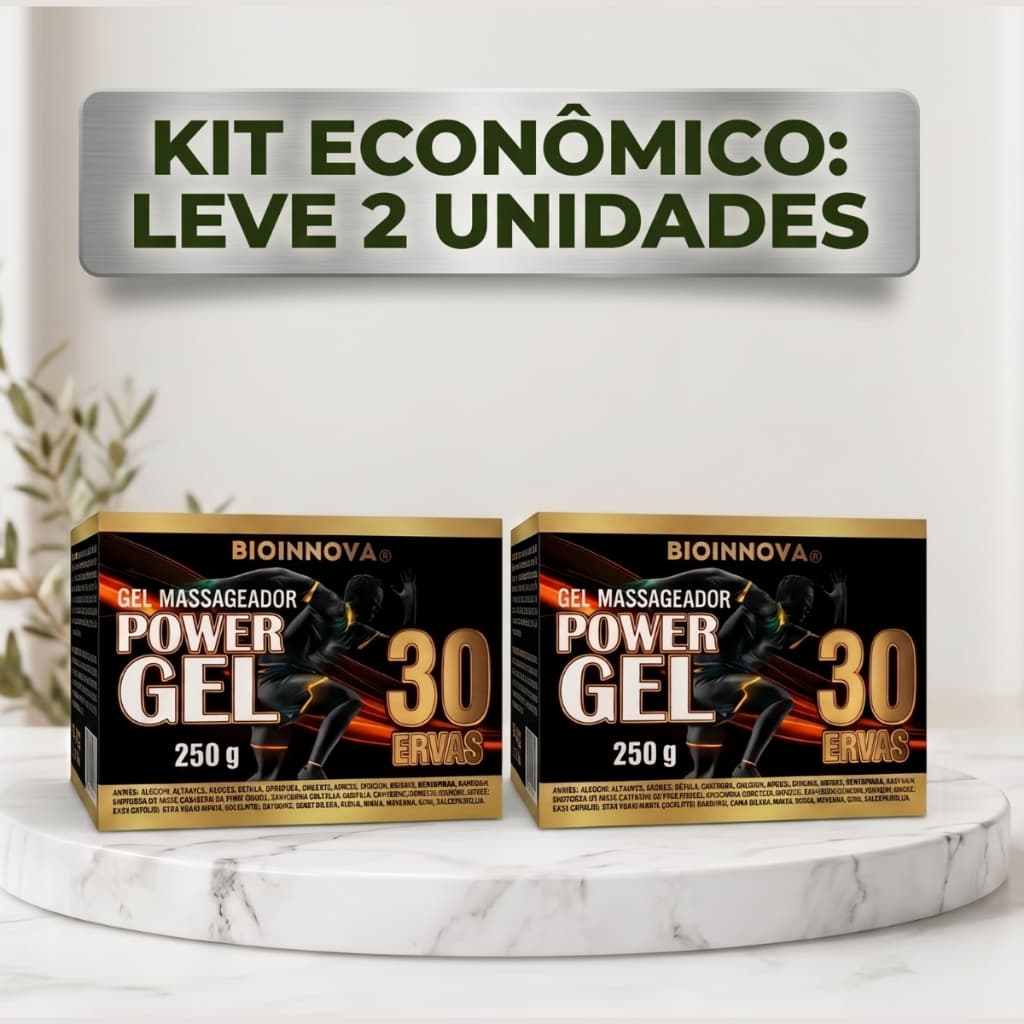Combo 2 Power Gel 30 Ervas Bioinova Massageador Corporal Com 30 Extratos Vegetais Para Alívio Muscular E Relaxamento