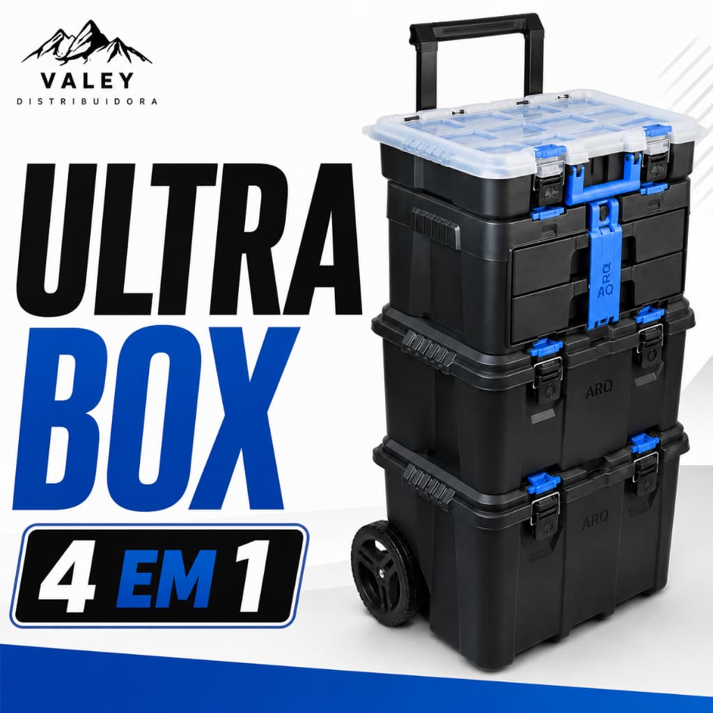 Ultra Box Organizador Modular com Rodas 4 em 1 Caixa de Ferramentas TOY 26020
