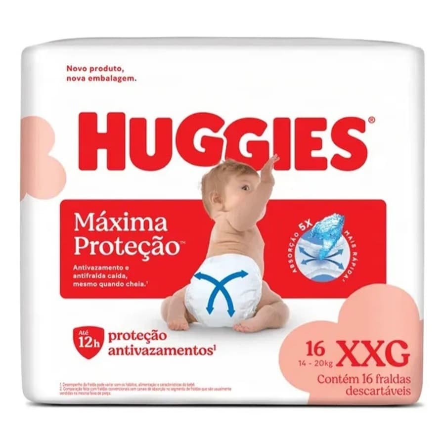 Fralda Huggies Máxima Proteção XXG c/16 Unidades