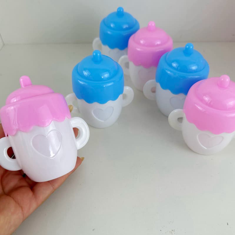 Kit 10 Unidades Baleiro Mamadeira Acrílico Lembracinha Chá de Bebê