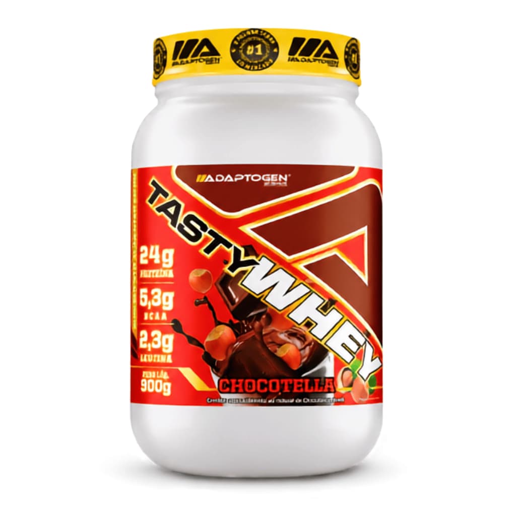 Whey Protein 3W Adaptogen Tasty Whey Chocotella 900g 24g Proteína WPC WPI WPH Chocolate Avelã