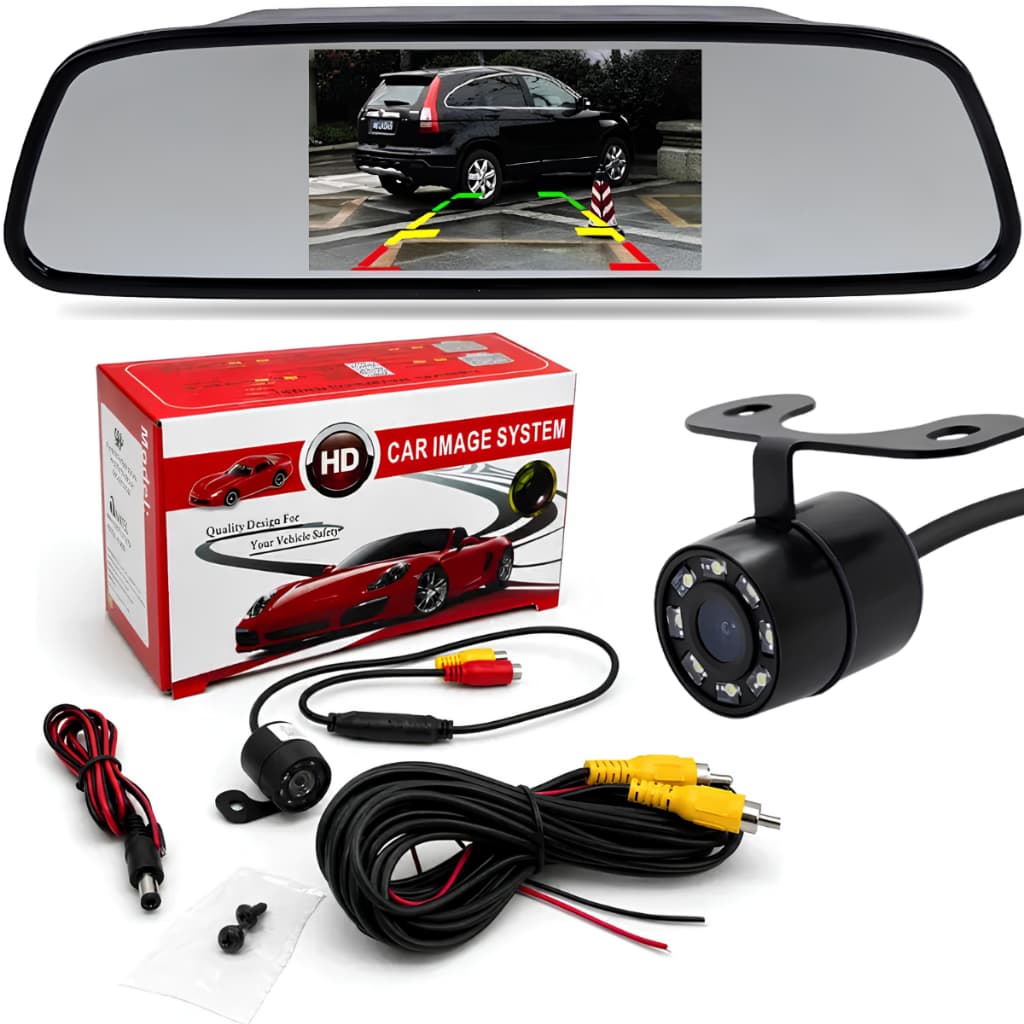 Câmera de Ré Traseira para Carro Com Visão Ampla Alta Qualidade Conector Discreto