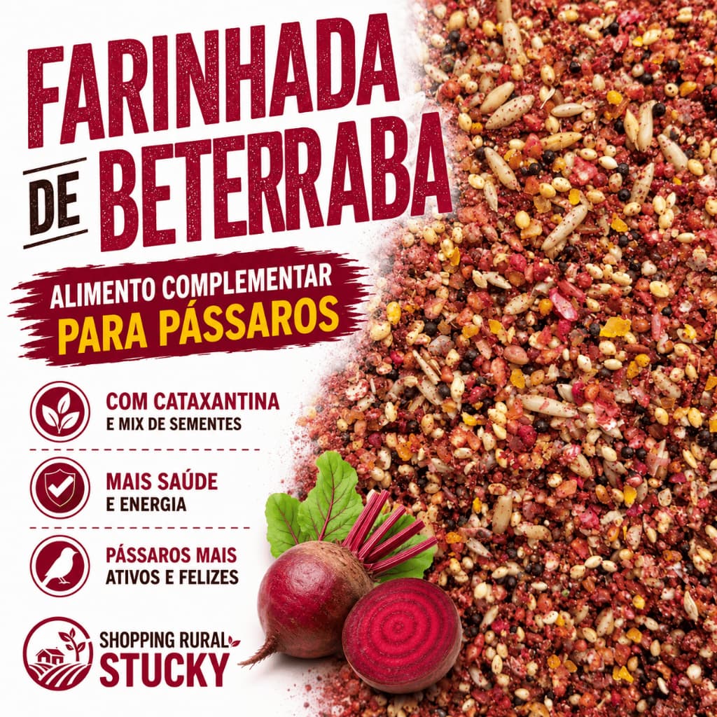 Vitamina Beterraba Com Cataxantina 1% E Mix De Sementes Para Pássaros | Suplemento Natural – Canário Pintassilgo Coleiro