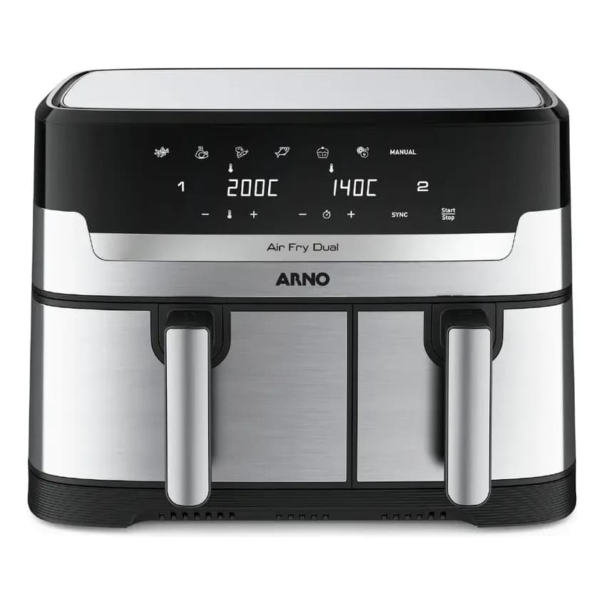 Fritadeira sem Óleo Airfryer Arno Dual 8,3L Inox Digital 1800W - AFD2 220v
