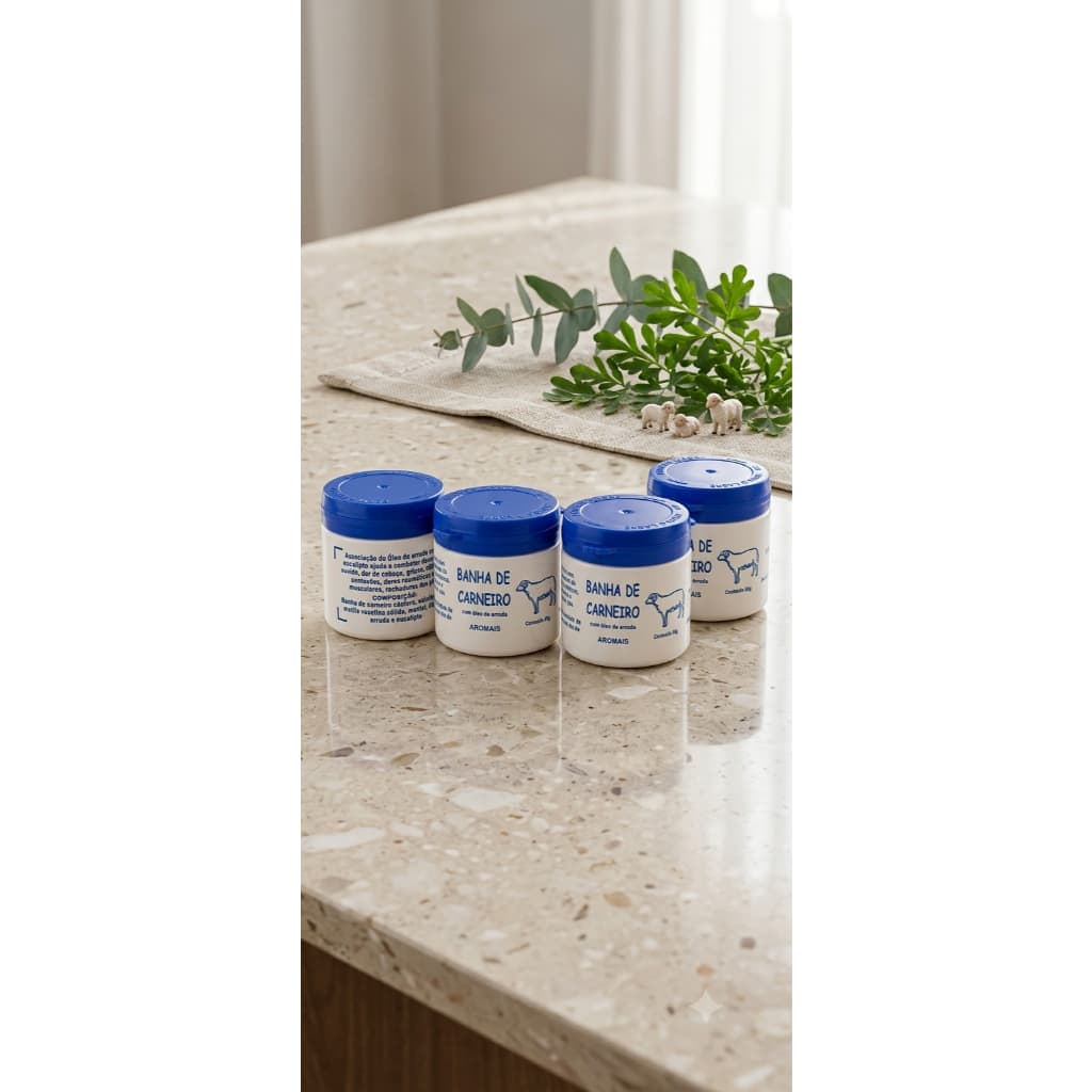 Kit com 3 unid Pomada Banha de Carneiro com Óleo de Arruda - Adeus pés rachados - 50g