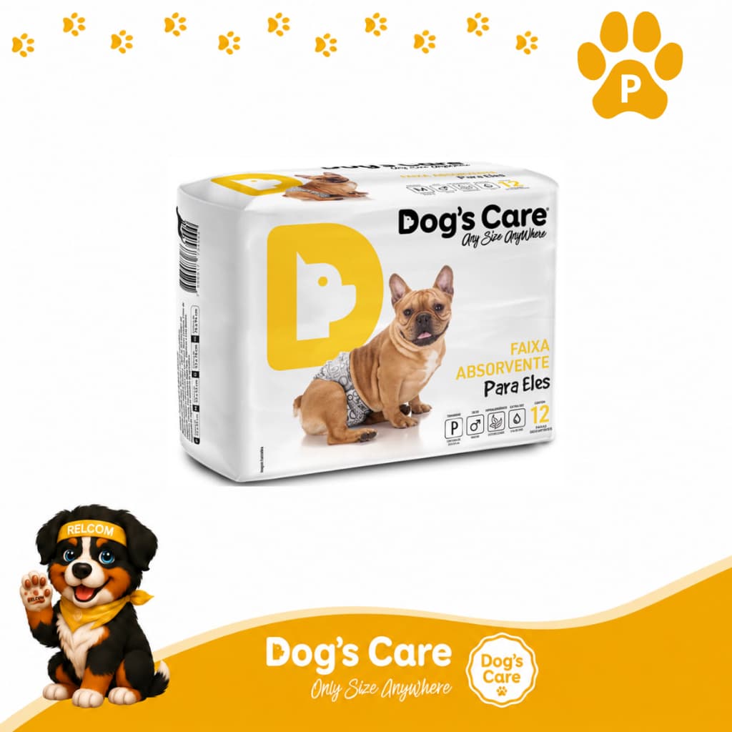 Fralda higiênica cães Pet descartável para cachorro Macho P kit 12 unidades Dogs care