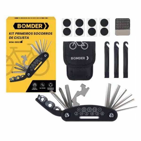 Kit Chaves Primeiros Socorros de Ciclista Portátil Praticidade