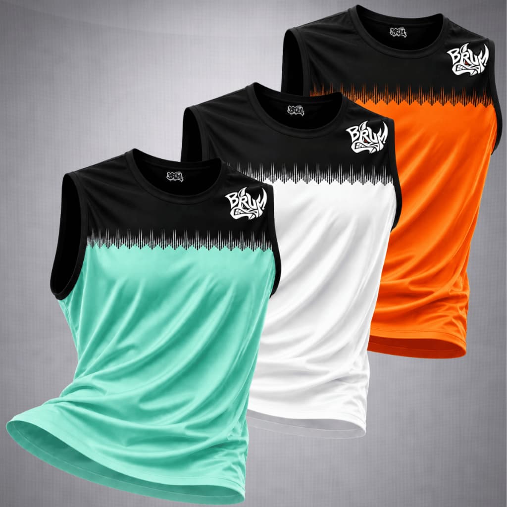 Kit 3 Regata Masculina Dry Academia Treino Musculação Camiseta Sem Manga Fitness Premium