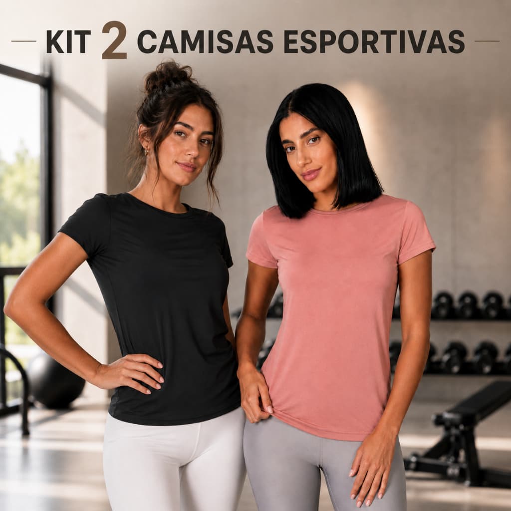 Kit 2 Camiseta Academia Feminina Dry Fit Furadinha Blusa Fitness Treino Musculação Corrida Caminhada Anti Odor