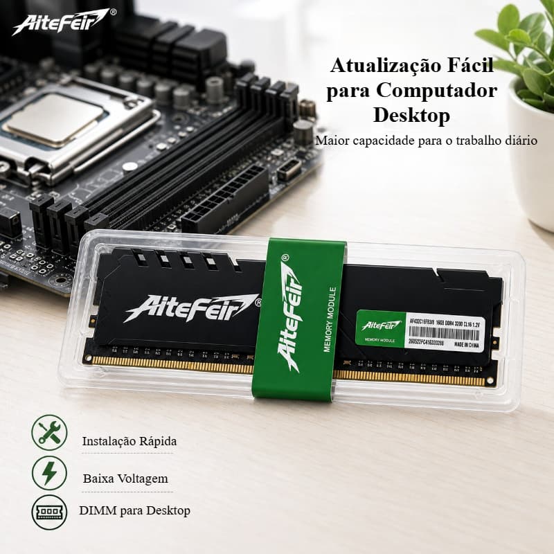 Aitefeir 16GB DDR4 3200MHz RAM Memória De Mesa 1.2V DIMM Interna De Computador Para Jogos De PC De Alto Desempen