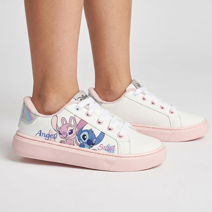 Tênis Infantil Disney Juvenil Stitch Angel Escolar Leve Resistente Casual Confortável