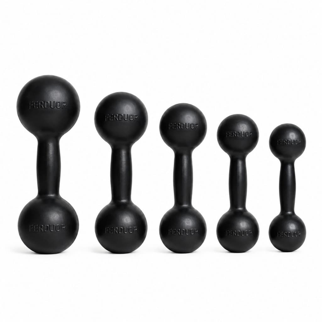 Kit Halteres Bola Emborrachados de 1 a 5 Kg para Academia e Treino