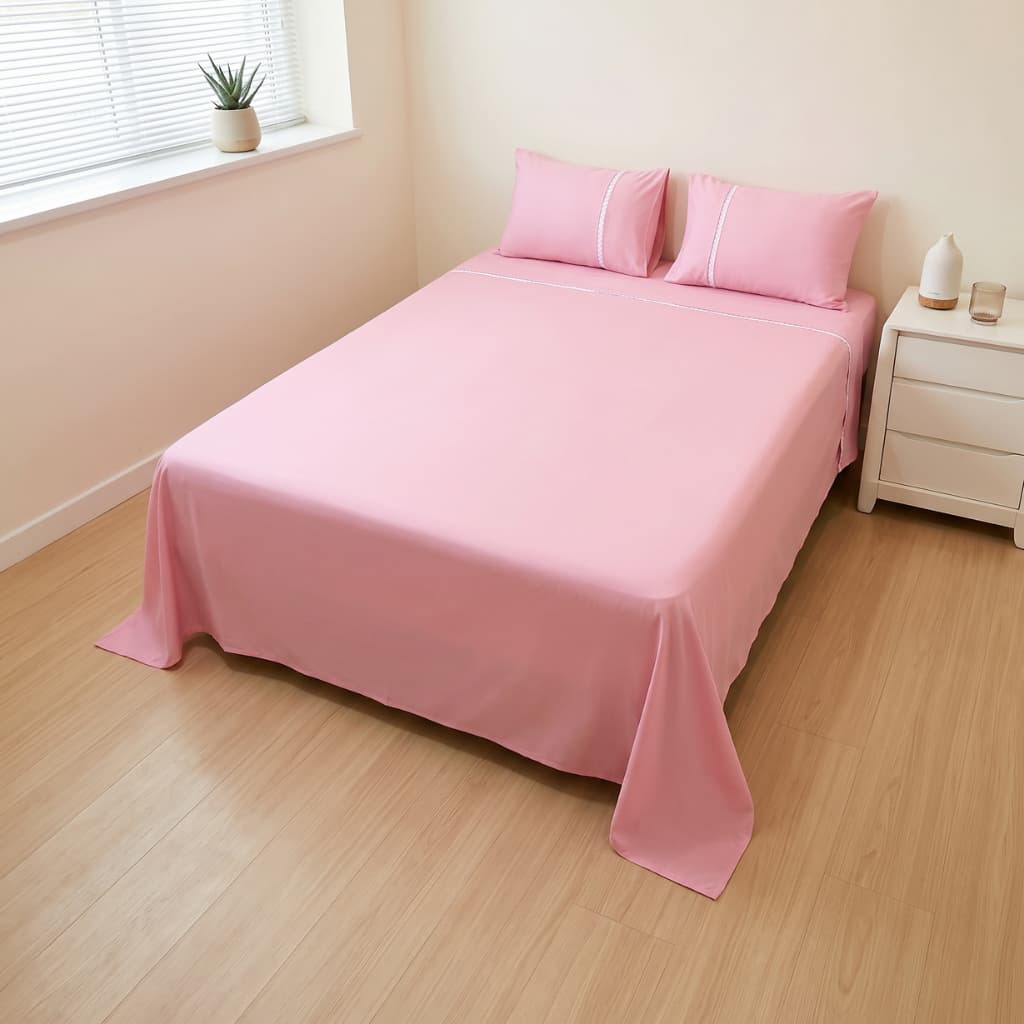 Jogo de Lençol Casal 100% Algodão Jogo de Cama Com Elástico 3 e 4 Peças Macio