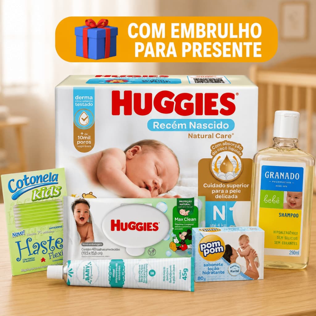 Kit Lenço Umedecido Monica Suave + Fraldas Pomada Shampoo Johnsons Baby Envio 24H