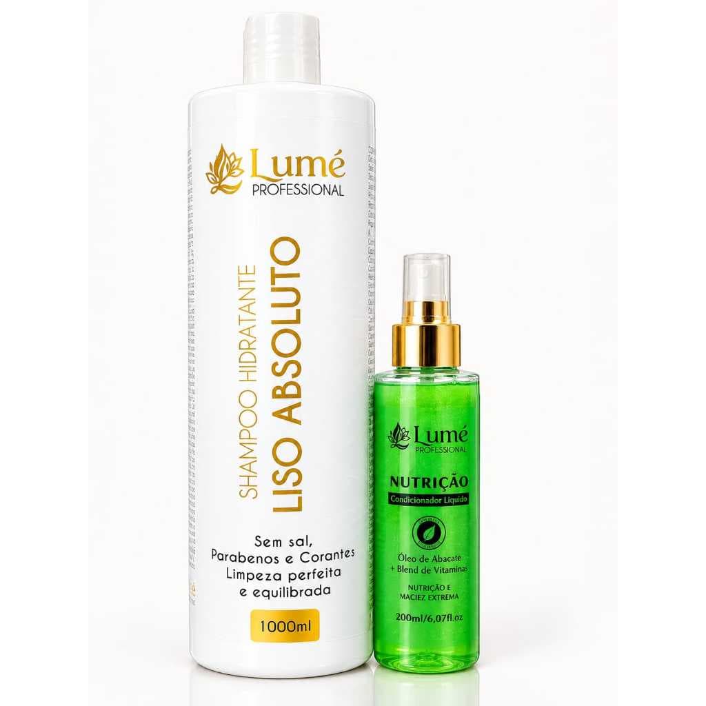 SHAMPOO HIDRATANTE 1LT + MÁSCARA LÍQUIDA NUTRIÇÃO - LUMÉ PROFESSIONAL